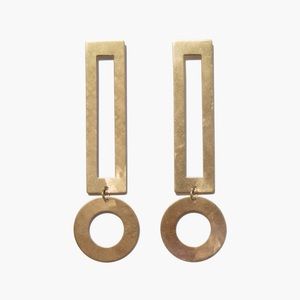 Modern Weaving Gold/Brass Exclamation Earrings
